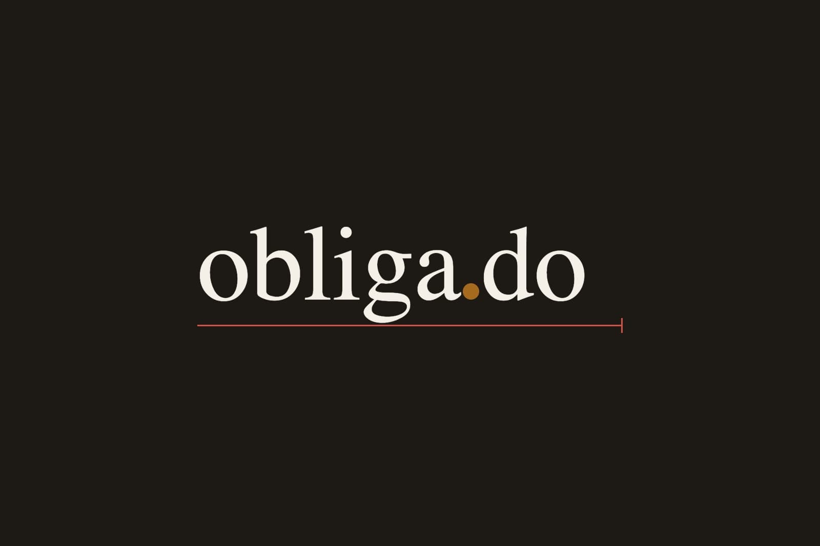 Obliga.do wordmark on a dark background, with an orange underline